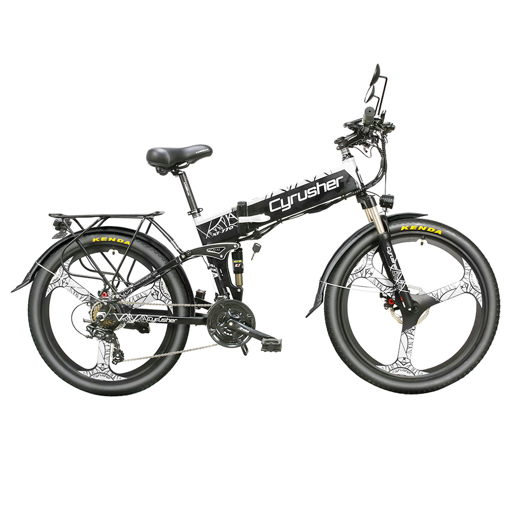 Cyrusher XF770 Folding Electric Bike 500W 48V 10 Ah Hidden Battery 7 Speed Mountain E-bike - White Cyrusher XF770 Folding Electric Bike 500W 48V 10 Ah Hidden Battery 7 Speed Mountain E-bike - White -rockbros-shop Cyrusher XF770 Folding Electric Bike White 499378 0