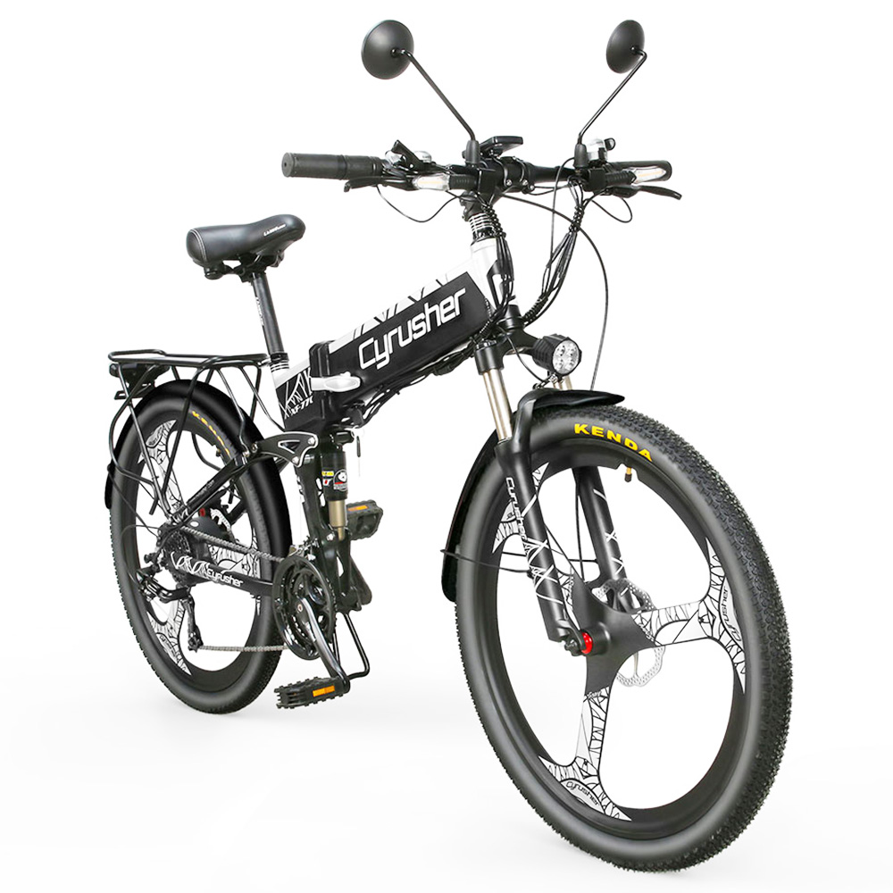 Cyrusher XF770 Folding Electric Bike 500W 48V 10 Ah Hidden Battery 7 Speed Mountain E-bike - White Cyrusher XF770 Folding Electric Bike 500W 48V 10 Ah Hidden Battery 7 Speed Mountain E-bike - White -rockbros-shop Cyrusher XF770 Folding Electric Bike White 499378 1