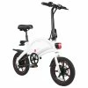 DYU D3+ Folding Moped Electric Bike 14 Inch Inflatable Rubber Tires 240W Motor Max Speed 25km/h Up To 45km Range Dual Disc Brakes Adjustable Height APP Control - White -rockbros-shop D3 DYU Folding Moped Electric Bike 14 Inch White 899288