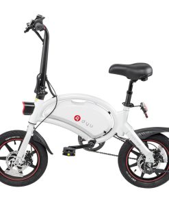 DYU D3+ Folding Moped Electric Bike 14 Inch Inflatable Rubber Tires 240W Motor Max Speed 25km/h Up To 45km Range Dual Disc Brakes Adjustable Height APP Control - White -rockbros-shop D3 DYU Folding Moped Electric Bike 14 Inch White 899291