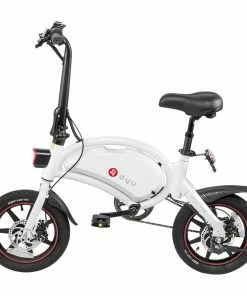 DYU D3+ Folding Moped Electric Bike 14 Inch Inflatable Rubber Tires 240W Motor Max Speed 25km/h Up To 45km Range Dual Disc Brakes Adjustable Height APP Control - White -rockbros-shop D3 DYU Folding Moped Electric Bike 14 Inch White 899291