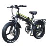 DEEPOWER H20 Pro (GR20) Electric Bike 20*4.0 Inch Fat Tire 48V 1000W Motor 51Km/h Max Load 17.5Ah Battery Shimano 7 Speed Gear 150KG Load -rockbros-shop DEEPOWER H20pro GR20 Electric Bike 20 4 0 inch Tire 518441 0