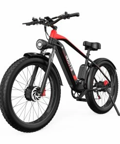 DUOTTS F26 Electric Mountain Bike 750W*2 Dual Motors 48V 20Ah LG Battery 26*4.0 Inch Fat Tires 55Km/h Max Speed 55 Degree Climbing Smart LCD Display Dual Disc Brakes Front Shock Absorption 150KG Max Load 100KM Range - Black