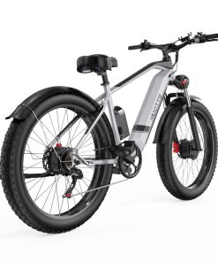 DUOTTS F26 Electric Mountain Bike 750W*2 Dual Motors 48V 20Ah LG Battery 26*4.0 Inch Fat Tires 55Km/h Max Speed 55 Degree Climbing Smart LCD Display Dual Disc Brakes Front Shock Absorption 150KG Max Load 100KM Range - Silver -rockbros-shop DUOTTS F26 Electric Bike 750W 2 Dual Motors LG 20Ah Battery Silver 518024 4