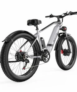 DUOTTS F26 Electric Mountain Bike 750W*2 Dual Motors 48V 20Ah LG Battery 26*4.0 Inch Fat Tires 55Km/h Max Speed 55 Degree Climbing Smart LCD Display Dual Disc Brakes Front Shock Absorption 150KG Max Load 100KM Range - Silver -rockbros-shop DUOTTS F26 Electric Bike 750W 2 Dual Motors LG 20Ah Battery Silver 518024 4