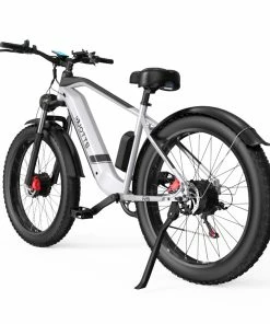 DUOTTS F26 Electric Mountain Bike 750W*2 Dual Motors 48V 20Ah LG Battery 26*4.0 Inch Fat Tires 55Km/h Max Speed 55 Degree Climbing Smart LCD Display Dual Disc Brakes Front Shock Absorption 150KG Max Load 100KM Range - Silver -rockbros-shop DUOTTS F26 Electric Bike 750W 2 Dual Motors LG 20Ah Battery Silver 518024 5