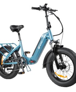 DYU FF500 Foldable Electric Bike 20 Inch Fat Tire 500W Motor 32Km/h Max Speed 48V 14Ah LG Battery 70KM Range 150KG Load Front&Rear Disc Brakes Shimano 7-Speed Gear