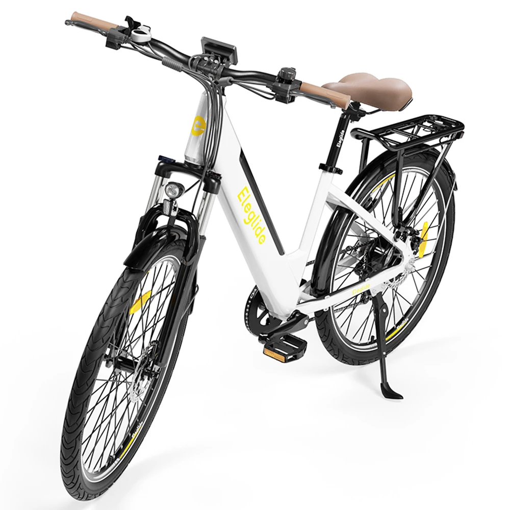 ELEGLIDE T1 STEP-THRU Electric Trekking Bike Trekking E-Bike 27.5 Inch CST Tires 36V 12.5AH Battery 250W Brushless Motor Shimano 7 Gears Max Speed 25Km/h Max Range 100KM Max Load 120KG IPX4 Waterproof Dual Disk Brake - White 5 ELEGLIDE T1 STEP-THRU Electric Trekking Bike Trekking E-Bike 27.5 Inch CST Tires 36V 12.5AH Battery 250W Brushless Motor Shimano 7 Gears Max Speed 25Km/h Max Range 100KM Max Load 120KG IPX4 Waterproof Dual Disk Brake - White - Image 3