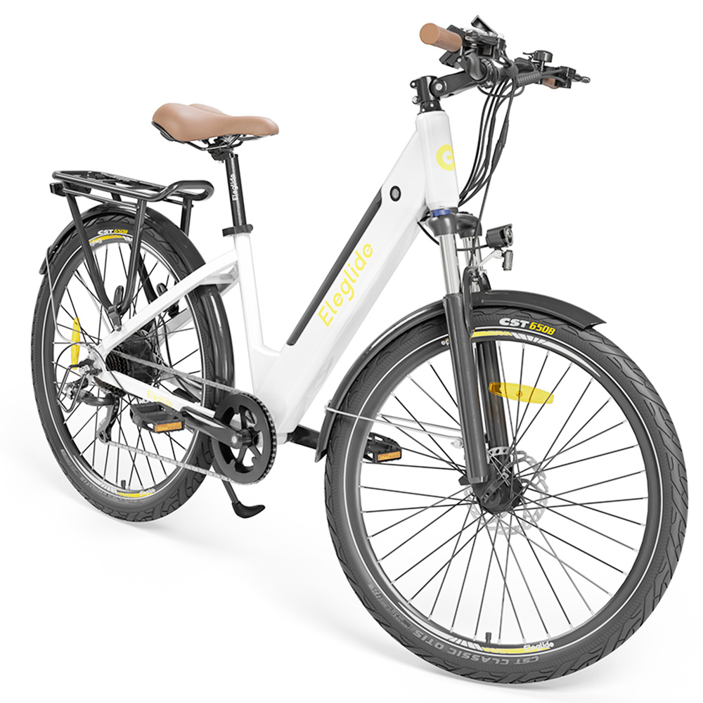 ELEGLIDE T1 STEP-THRU Electric Trekking Bike Trekking E-Bike 27.5 Inch CST Tires 36V 12.5AH Battery 250W Brushless Motor Shimano 7 Gears Max Speed 25Km/h Max Range 100KM Max Load 120KG IPX4 Waterproof Dual Disk Brake - White ELEGLIDE T1 STEP-THRU Electric Trekking Bike Trekking E-Bike 27.5 Inch CST Tires 36V 12.5AH Battery 250W Brushless Motor Shimano 7 Gears Max Speed 25Km/h Max Range 100KM Max Load 120KG IPX4 Waterproof Dual Disk Brake - White -rockbros-shop ELEGLIDE T1 STEP THRU Electric Bike 36V 12 5AH 250W MTB Bike 500405 3