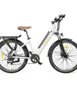 ELEGLIDE T1 STEP-THRU Electric Trekking Bike Trekking Bike 27.5 Inch CST Tires 36V 12.5AH Battery 250W Brushless Motor Shimano 7 Gears Max Speed 25Km/h Max Range 100KM Max Load 120KG IPX4 Waterproof Dual Disk Brake - White