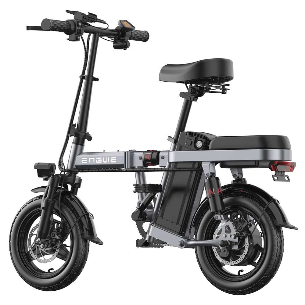ENGWE T14 Folding Electric Bicycle 14 Inch Tire 250W Brushless Motor 48V 10Ah Battery 25km/h Max Speed - Grey 4 ENGWE T14 Folding Electric Bicycle 14 Inch Tire 250W Brushless Motor 48V 10Ah Battery 25km/h Max Speed - Grey - Image 2