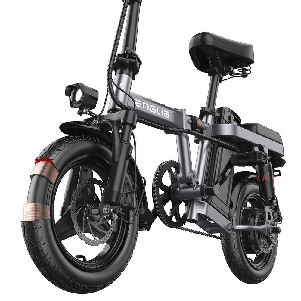 ENGWE T14 Folding Electric Bicycle 14 Inch Tire 250W Brushless Motor 48V 10Ah Battery 25km/h Max Speed - Grey 7 ENGWE T14 Folding Electric Bicycle 14 Inch Tire 250W Brushless Motor 48V 10Ah Battery 25km/h Max Speed - Grey - Image 5