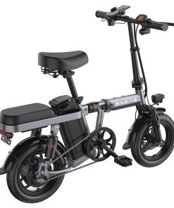 ENGWE T14 Folding Electric Bicycle 14 Inch Tire 350W Brushless Motor 48V 10Ah Battery 33Km/h Max Speed 80KM Range 100KG Load - Gray -rockbros-shop ENGWE T14 Folding Electric Bicycle 14 Inch Tire Grey 519018 2