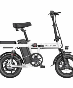 ENGWE T14 Folding Electric Bicycle 14 Inch Tire 350W Brushless Motor 48V 10Ah Battery 33Km/h Max Speed 80KM Range 100KG Load - White