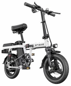 ENGWE T14 Folding Electric Bicycle 14 Inch Tire 350W Brushless Motor 48V 10Ah Battery 33Km/h Max Speed 80KM Range 100KG Load - White -rockbros-shop ENGWE T14 Folding Electric Bicycle 14 Inch Tire White 519020 1