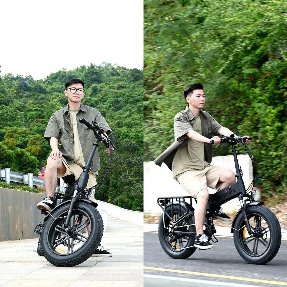 ENGWE X Folding Electric Bike 20*4.0 Inch Chaoyang Off-Road Fat Tires 250W Motor E-Bike 48V 13Ah Battery 25Km/h Max Speed 100KM Range Dual Disc Brake 150KG Max Load - Black 8 ENGWE X Folding Electric Bike 20*4.0 Inch Chaoyang Off-Road Fat Tires 250W Motor E-Bike 48V 13Ah Battery 25Km/h Max Speed 100KM Range Dual Disc Brake 150KG Max Load - Black - Image 6
