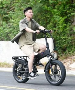ENGWE X Folding Electric Bike 20*4.0 Inch Chaoyang Off-Road Fat Tires 250W Motor E-Bike 48V 13Ah Battery 25Km/h Max Speed 100KM Range Dual Disc Brake 150KG Max Load - Black -rockbros-shop ENGWE X 250W Motor Folding Ebike Fat Tire Electric Bike 519075 2