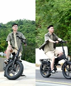 ENGWE X Folding Electric Bike 20*4.0 Inch Chaoyang Off-Road Fat Tires 250W Motor E-Bike 48V 13Ah Battery 25Km/h Max Speed 100KM Range Dual Disc Brake 150KG Max Load - Black -rockbros-shop ENGWE X 250W Motor Folding Ebike Fat Tire Electric Bike 519075 5