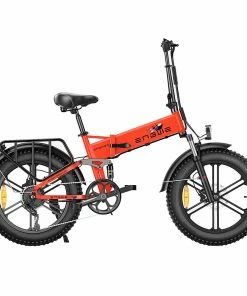ENGWE X Folding Electric Bike 20*4.0 Inch Chaoyang Off-Road Fat Tires 250W Motor E-Bike 48V 13Ah Battery 25Km/h Max Speed 100KM Range Dual Disc Brake 150KG Max Load - Red -rockbros-shop ENGWE X 250W Motor Folding Electric Bike Red 519017 0