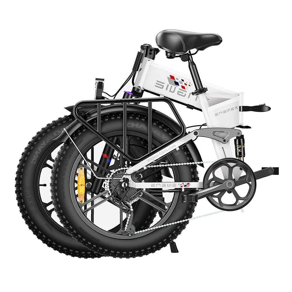 ENGWE X Folding Electric Bike 20*4.0 Inch Chaoyang Off-Road Fat Tires 250W Motor E-Bike 48V 13Ah Battery 25Km/h Max Speed 100KM Range Dual Disc Brake 150KG Max Load - White 5 ENGWE X Folding Electric Bike 20*4.0 Inch Chaoyang Off-Road Fat Tires 250W Motor E-Bike 48V 13Ah Battery 25Km/h Max Speed 100KM Range Dual Disc Brake 150KG Max Load - White - Image 3