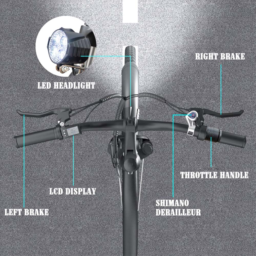 ESKUTE Wayfarer E-City Bike Netuno Electric Bicycle 250W Rear-hub Motor 10Ah Battery for 65 Miles Range ESKUTE Wayfarer E-City Bike Netuno Electric Bicycle 250W Rear-hub Motor 10Ah Battery For 65 Miles Range -rockbros-shop ESKUTE Wayfare Electric Bicycle 250W Rear hub Motor 499970 5
