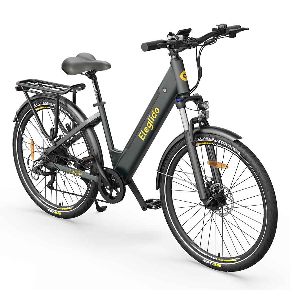 ELEGLIDE T1 STEP-THRU Electric Trekking Bike Trekking E-Bike 27.5 Inch CST Tires 36V 12.5AH Battery 250W Brushless Motor Shimano 7 Gears Max Speed 25Km/h Max Range 100KM Max Load 120KG IPX4 Waterproof Dual Disk Brake - Gray ELEGLIDE T1 STEP-THRU Electric Trekking Bike Trekking E-Bike 27.5 Inch CST Tires 36V 12.5AH Battery 250W Brushless Motor Shimano 7 Gears Max Speed 25Km/h Max Range 100KM Max Load 120KG IPX4 Waterproof Dual Disk Brake - Gray -rockbros-shop Eleglide T1 Step Thru Electric Moped Bike 36V 12 5AH 250W for Trekking 515962 2 1