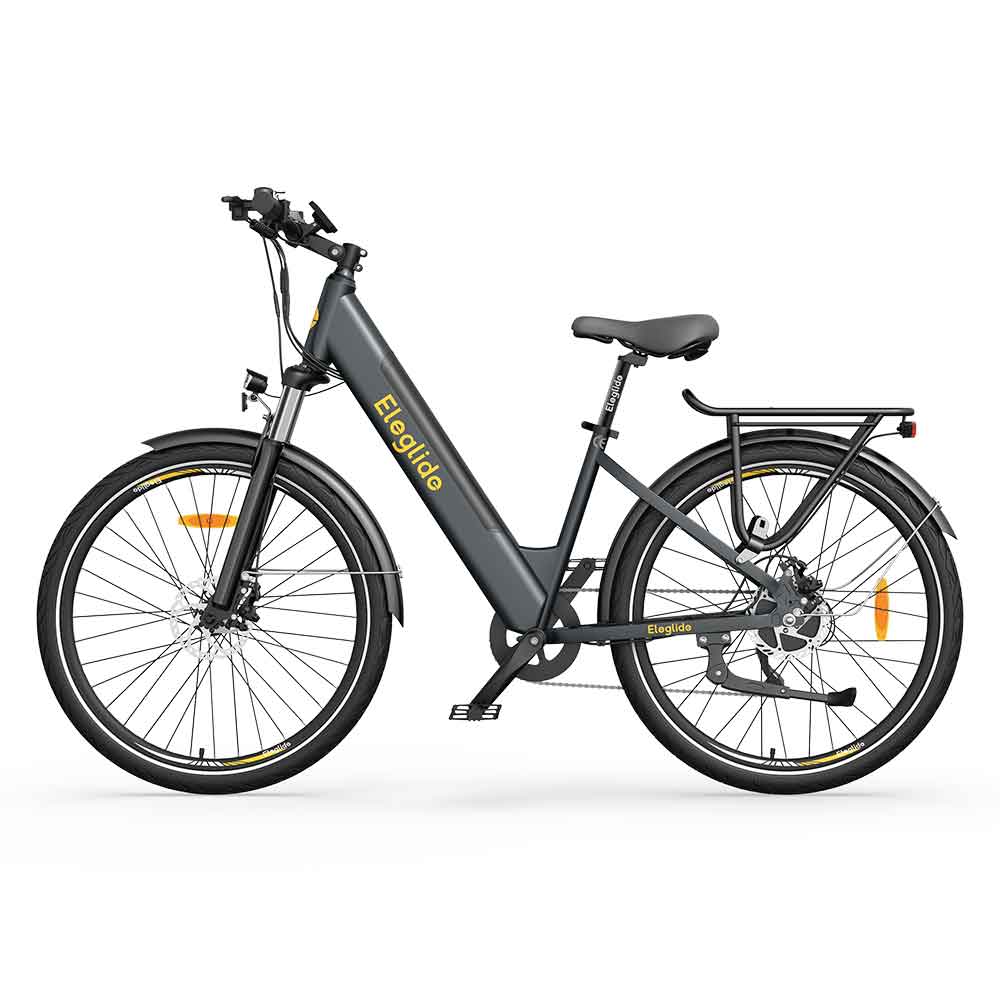 ELEGLIDE T1 STEP-THRU Electric Trekking Bike Trekking Bike 27.5 Inch CST Tires 36V 12.5AH Battery 250W Brushless Motor Shimano 7 Gears Max Speed 25Km/h Max Range 100KM Max Load 120KG IPX4 Waterproof Dual Disk Brake - Gray ELEGLIDE T1 STEP-THRU Electric Trekking Bike Trekking Bike 27.5 Inch CST Tires 36V 12.5AH Battery 250W Brushless Motor Shimano 7 Gears Max Speed 25Km/h Max Range 100KM Max Load 120KG IPX4 Waterproof Dual Disk Brake - Gray -rockbros-shop Eleglide T1 Step Thru Electric Moped Bike 36V 12 5AH 250W for Trekking 519534 0