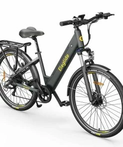 ELEGLIDE T1 STEP-THRU Electric Trekking Bike Trekking Bike 27.5 Inch CST Tires 36V 12.5AH Battery 250W Brushless Motor Shimano 7 Gears Max Speed 25Km/h Max Range 100KM Max Load 120KG IPX4 Waterproof Dual Disk Brake - Gray -rockbros-shop Eleglide T1 Step Thru Electric Moped Bike 36V 12 5AH 250W for Trekking 519534 2