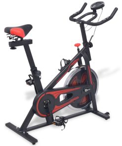 Exercise Spinning Bike With Pulse Sensors Black And Red