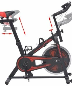 Exercise Spinning Bike With Pulse Sensors Black And Red -rockbros-shop Exercise Spinning Bike with Pulse Sensors Black and Red 427193 2