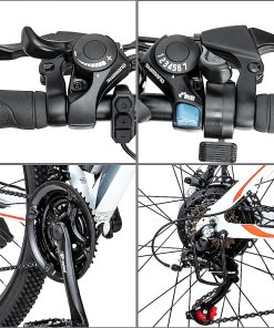 FAFREES Hailong One 26 Inch Electric Bike 250W Powerful Motor With 36V 10Ah Lithium-ion Battery SHIMANO 21 Speed - White -rockbros-shop FAFREES 26 Inch Electric Bike 250W Powerful Motor White 493949 4