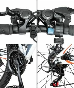 FAFREES Hailong One 26 Inch Electric Bike 250W Powerful Motor With 36V 10Ah Lithium-ion Battery SHIMANO 21 Speed - White -rockbros-shop FAFREES 26 Inch Electric Bike 250W Powerful Motor White 493949 4