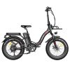 FAFREES F20 Max Electric Bike 20*4.0 Inch Fat Tire 500W Brushless Motor 25Km/h Max Speed Folding Frame E-bike With Removable 48V 18Ah Lithium Battery 140KM Max Range 150KG Load Dual Disc Brakes Shimano 7 Speed Gear - Black -rockbros-shop FAFREES F20 Max Electric Bike 20 Inch Folding Frame E bike Black 518265 0