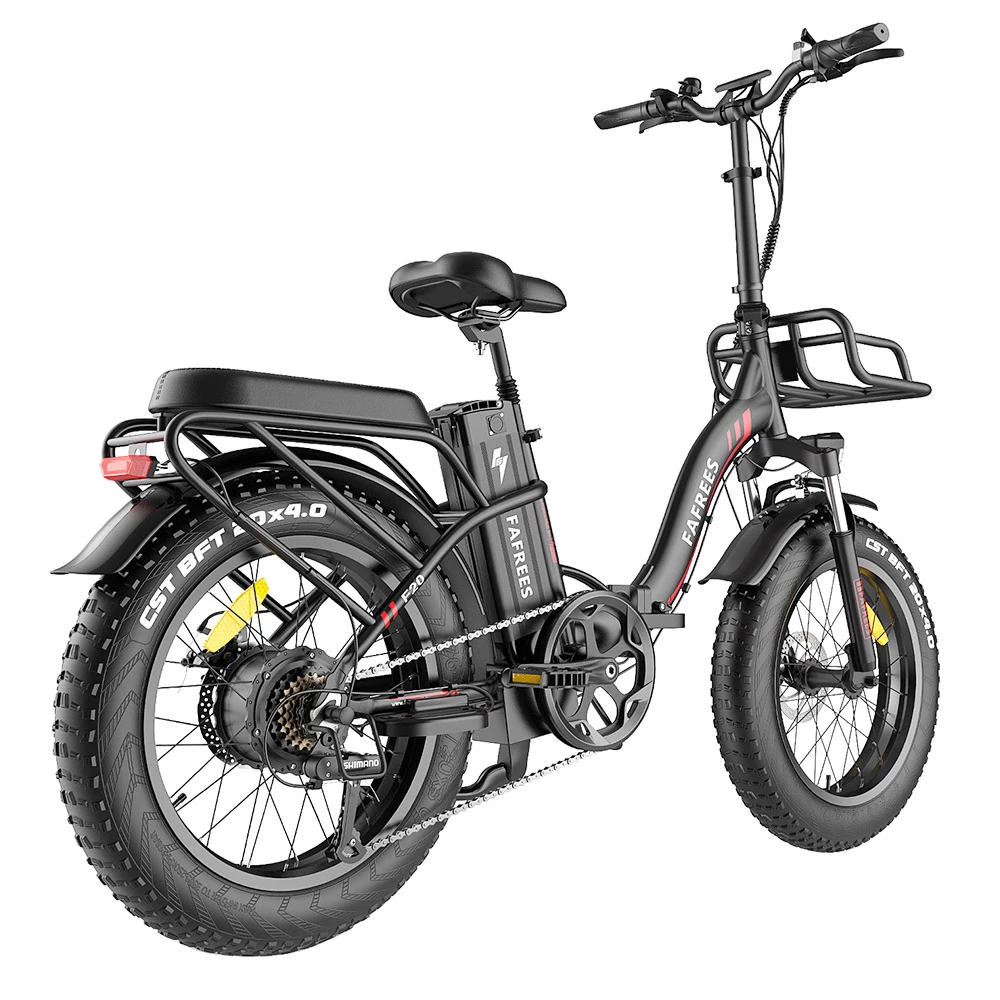 FAFREES F20 Max Electric Bike 20*4.0 Inch Fat Tire 500W Brushless Motor 25Km/h Max Speed Folding Frame E-bike With Removable 48V 18Ah Lithium Battery 140KM Max Range 150KG Load Dual Disc Brakes Shimano 7 Speed Gear - Black 7 FAFREES F20 Max Electric Bike 20*4.0 Inch Fat Tire 500W Brushless Motor 25Km/h Max Speed Folding Frame E-bike With Removable 48V 18Ah Lithium Battery 140KM Max Range 150KG Load Dual Disc Brakes Shimano 7 Speed Gear - Black - Image 5