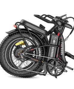 FAFREES F20 Max Electric Bike 20*4.0 Inch Fat Tire 500W Brushless Motor 25Km/h Max Speed Folding Frame E-bike With Removable 48V 18Ah Lithium Battery 140KM Max Range 150KG Load Dual Disc Brakes Shimano 7 Speed Gear - Black -rockbros-shop FAFREES F20 Max Electric Bike 20 Inch Folding Frame E bike Black 518265 5
