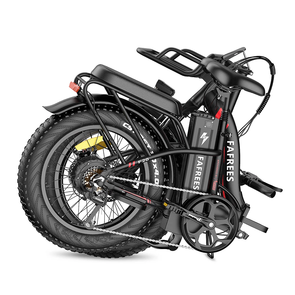 FAFREES F20 Max Electric Bike 20*4.0 Inch Fat Tire 500W Brushless Motor 25Km/h Max Speed Folding Frame E-bike With Removable 48V 18Ah Lithium Battery 140KM Max Range 150KG Load Dual Disc Brakes Shimano 7 Speed Gear - Black 8 FAFREES F20 Max Electric Bike 20*4.0 Inch Fat Tire 500W Brushless Motor 25Km/h Max Speed Folding Frame E-bike With Removable 48V 18Ah Lithium Battery 140KM Max Range 150KG Load Dual Disc Brakes Shimano 7 Speed Gear - Black - Image 6