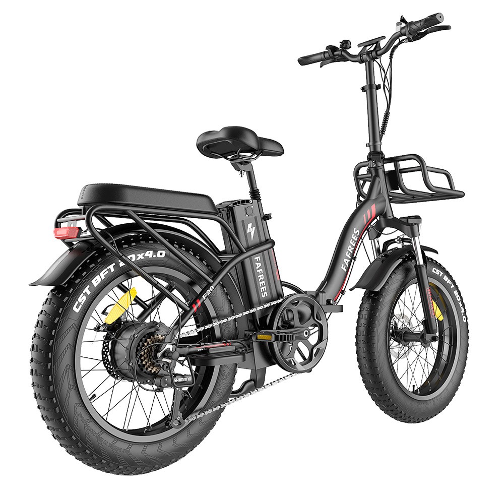 FAFREES F20 Max Electric Bike 20*4.0 Inch Fat Tire 500W Brushless Motor 25Km/h Speed Removable 48V 22.5Ah Lithium Battery Front & Rear Disc Brakes Shimano 7-Speed Gear 150KG Max Speed Folding E-bike with Footrest - Black FAFREES F20 Max Electric Bike 20*4.0 Inch Fat Tire 500W Brushless Motor 25Km/h Speed Removable 48V 22.5Ah Lithium Battery Front & Rear Disc Brakes Shimano 7-Speed Gear 150KG Max Speed Folding E-bike With Footrest - Black -rockbros-shop FAFREES F20 Max Electric Bike 20 Inch Folding Frame E bike Black 519276 4