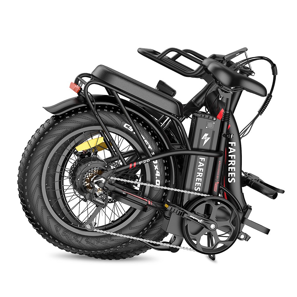 FAFREES F20 Max Electric Bike 20*4.0 Inch Fat Tire 500W Brushless Motor 25Km/h Speed Removable 48V 22.5Ah Lithium Battery Front & Rear Disc Brakes Shimano 7-Speed Gear 150KG Max Speed Folding E-bike with Footrest - Black FAFREES F20 Max Electric Bike 20*4.0 Inch Fat Tire 500W Brushless Motor 25Km/h Speed Removable 48V 22.5Ah Lithium Battery Front & Rear Disc Brakes Shimano 7-Speed Gear 150KG Max Speed Folding E-bike With Footrest - Black -rockbros-shop FAFREES F20 Max Electric Bike 20 Inch Folding Frame E bike Black 519276 5