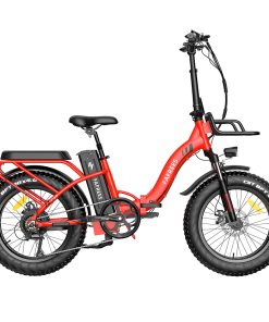 FAFREES F20 Max Electric Bike 20*4.0 Inch Fat Tire 500W Brushless Motor 25Km/h Max Speed Folding Frame E-bike With Removable 48V 18Ah Lithium Battery 140KM Max Range 150KG Load Dual Disc Brakes Shimano 7 Speed Gear - Red -rockbros-shop FAFREES F20 Max Electric Bike 20 Inch Folding Frame E bike Red 518267 0