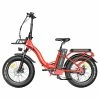 FAFREES F20 Max Electric Bike 20*4.0 Inch Fat Tire 500W Brushless Motor 25Km/h Speed Removable 48V 22.5Ah Lithium Battery Front & Rear Disc Brakes Shimano 7-Speed Gear 150KG Max Speed Folding E-bike With Footrest - Red -rockbros-shop FAFREES F20 Max Electric Bike 20 Inch Folding Frame E bike Red 519278 1