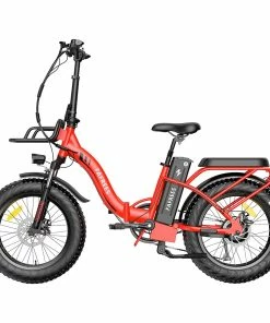 FAFREES F20 Max Electric Bike 20*4.0 Inch Fat Tire 500W Brushless Motor 25Km/h Speed Removable 48V 22.5Ah Lithium Battery Front & Rear Disc Brakes Shimano 7-Speed Gear 150KG Max Speed Folding E-bike With Footrest - Red