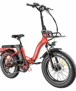 FAFREES F20 Max Electric Bike 20*4.0 Inch Fat Tire 500W Brushless Motor 25Km/h Speed Removable 48V 22.5Ah Lithium Battery Front & Rear Disc Brakes Shimano 7-Speed Gear 150KG Max Speed Folding E-bike With Footrest - Red -rockbros-shop FAFREES F20 Max Electric Bike 20 Inch Folding Frame E bike Red 519278 2