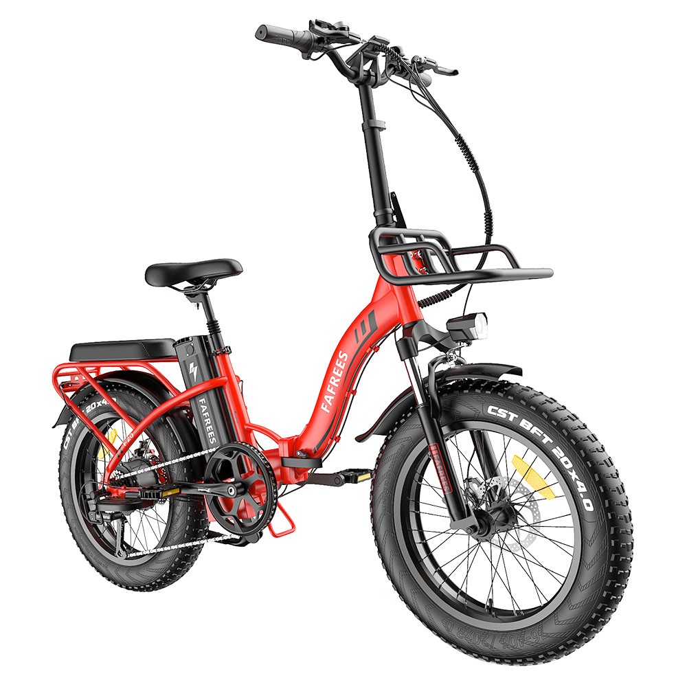 FAFREES F20 Max Electric Bike 20*4.0 Inch Fat Tire 500W Brushless Motor 25Km/h Speed Removable 48V 22.5Ah Lithium Battery Front & Rear Disc Brakes Shimano 7-Speed Gear 150KG Max Speed Folding E-bike with Footrest - Red FAFREES F20 Max Electric Bike 20*4.0 Inch Fat Tire 500W Brushless Motor 25Km/h Speed Removable 48V 22.5Ah Lithium Battery Front & Rear Disc Brakes Shimano 7-Speed Gear 150KG Max Speed Folding E-bike With Footrest - Red -rockbros-shop FAFREES F20 Max Electric Bike 20 Inch Folding Frame E bike Red 519278 2