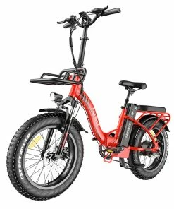 FAFREES F20 Max Electric Bike 20*4.0 Inch Fat Tire 500W Brushless Motor 25Km/h Speed Removable 48V 22.5Ah Lithium Battery Front & Rear Disc Brakes Shimano 7-Speed Gear 150KG Max Speed Folding E-bike With Footrest - Red -rockbros-shop FAFREES F20 Max Electric Bike 20 Inch Folding Frame E bike Red 519278 3