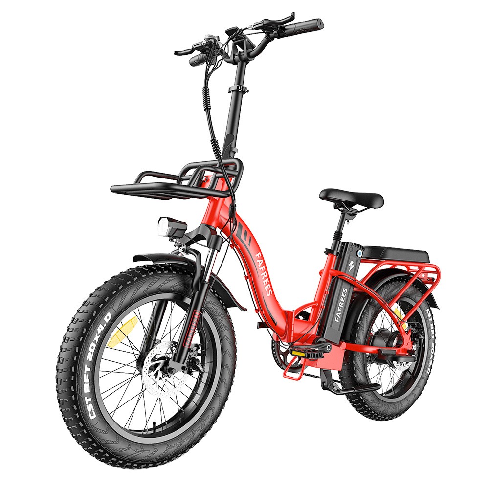 FAFREES F20 Max Electric Bike 20*4.0 Inch Fat Tire 500W Brushless Motor 25Km/h Speed Removable 48V 22.5Ah Lithium Battery Front & Rear Disc Brakes Shimano 7-Speed Gear 150KG Max Speed Folding E-bike with Footrest - Red FAFREES F20 Max Electric Bike 20*4.0 Inch Fat Tire 500W Brushless Motor 25Km/h Speed Removable 48V 22.5Ah Lithium Battery Front & Rear Disc Brakes Shimano 7-Speed Gear 150KG Max Speed Folding E-bike With Footrest - Red -rockbros-shop FAFREES F20 Max Electric Bike 20 Inch Folding Frame E bike Red 519278 3