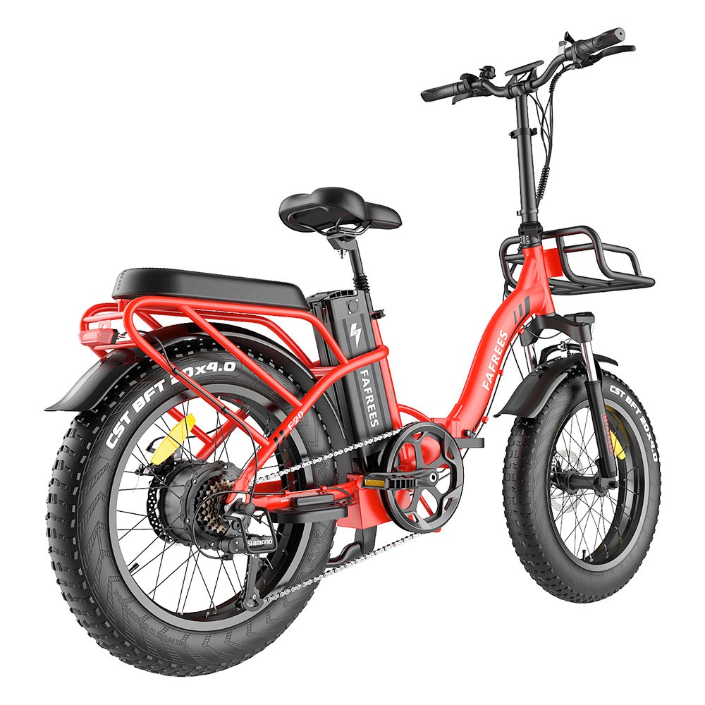 FAFREES F20 Max Electric Bike 20*4.0 Inch Fat Tire 500W Brushless Motor 25Km/h Speed Removable 48V 22.5Ah Lithium Battery Front & Rear Disc Brakes Shimano 7-Speed Gear 150KG Max Speed Folding E-bike with Footrest - Red FAFREES F20 Max Electric Bike 20*4.0 Inch Fat Tire 500W Brushless Motor 25Km/h Speed Removable 48V 22.5Ah Lithium Battery Front & Rear Disc Brakes Shimano 7-Speed Gear 150KG Max Speed Folding E-bike With Footrest - Red -rockbros-shop FAFREES F20 Max Electric Bike 20 Inch Folding Frame E bike Red 519278 4