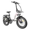 FAFREES F20 Max Electric Bike 20*4.0 Inch Fat Tire 500W Brushless Motor 25Km/h Max Speed Folding Frame E-bike With Removable 48V 18Ah Lithium Battery 140KM Max Range 150KG Load Dual Disc Brakes Shimano 7 Speed Gear - White -rockbros-shop FAFREES F20 Max Electric Bike 20 Inch Folding Frame E bike White 518266 2