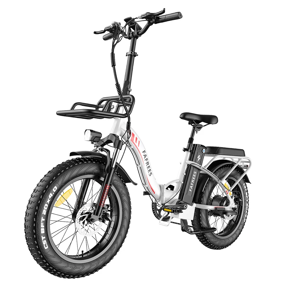 FAFREES F20 Max Electric Bike 20*4.0 Inch Fat Tire 500W Brushless Motor 25Km/h Max Speed Folding Frame E-bike With Removable 48V 18Ah Lithium Battery 140KM Max Range 150KG Load Dual Disc Brakes Shimano 7 Speed Gear - White 6 FAFREES F20 Max Electric Bike 20*4.0 Inch Fat Tire 500W Brushless Motor 25Km/h Max Speed Folding Frame E-bike With Removable 48V 18Ah Lithium Battery 140KM Max Range 150KG Load Dual Disc Brakes Shimano 7 Speed Gear - White - Image 4