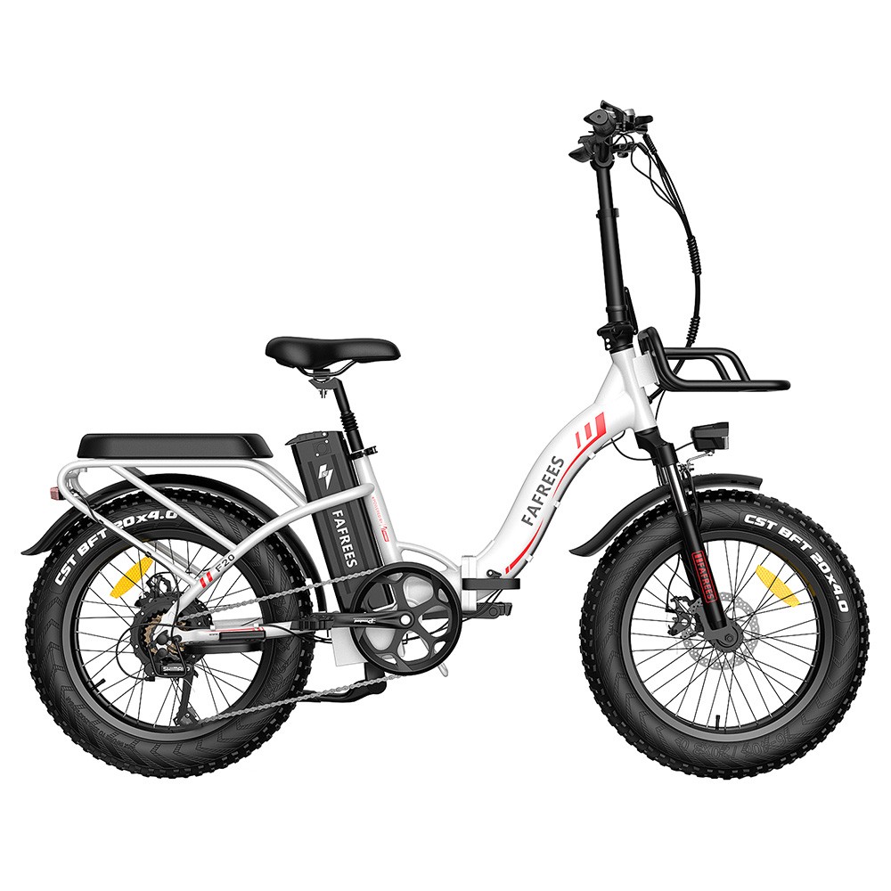 FAFREES F20 Max Electric Bike 20*4.0 Inch Fat Tire 500W Brushless Motor 25Km/h Speed Removable 48V 22.5Ah Lithium Battery Front & Rear Disc Brakes Shimano 7-Speed Gear 150KG Max Speed Folding E-bike with Footrest - White FAFREES F20 Max Electric Bike 20*4.0 Inch Fat Tire 500W Brushless Motor 25Km/h Speed Removable 48V 22.5Ah Lithium Battery Front & Rear Disc Brakes Shimano 7-Speed Gear 150KG Max Speed Folding E-bike With Footrest - White -rockbros-shop FAFREES F20 Max Electric Bike 20 Inch Folding Frame E bike White 519277 0
