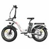 FAFREES F20 Max Electric Bike 20*4.0 Inch Fat Tire 500W Brushless Motor 25Km/h Speed Removable 48V 22.5Ah Lithium Battery Front & Rear Disc Brakes Shimano 7-Speed Gear 150KG Max Speed Folding E-bike With Footrest - White -rockbros-shop FAFREES F20 Max Electric Bike 20 Inch Folding Frame E bike White 519277 1